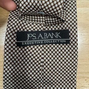 JOS. A. BANK Executive Collection Brown White Silk Necktie